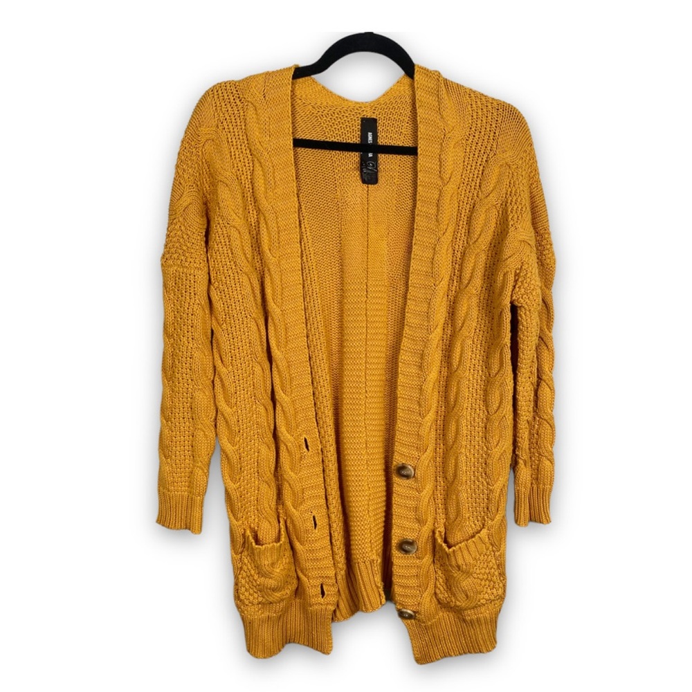 Host Pick 🎉 AGNES & DORA cable knit cardigan in mustard yellow - Picture 5 of 7